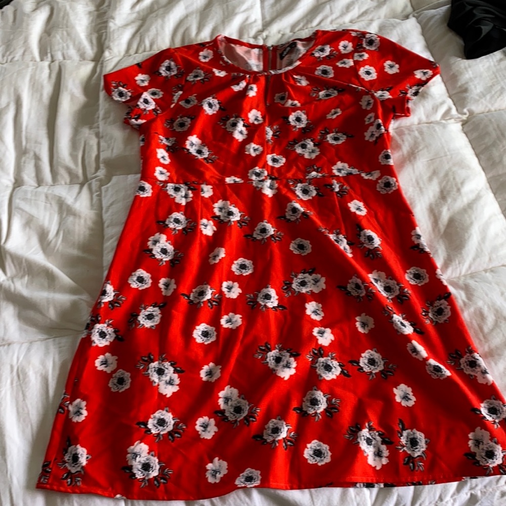 Dotti red floral dress 14